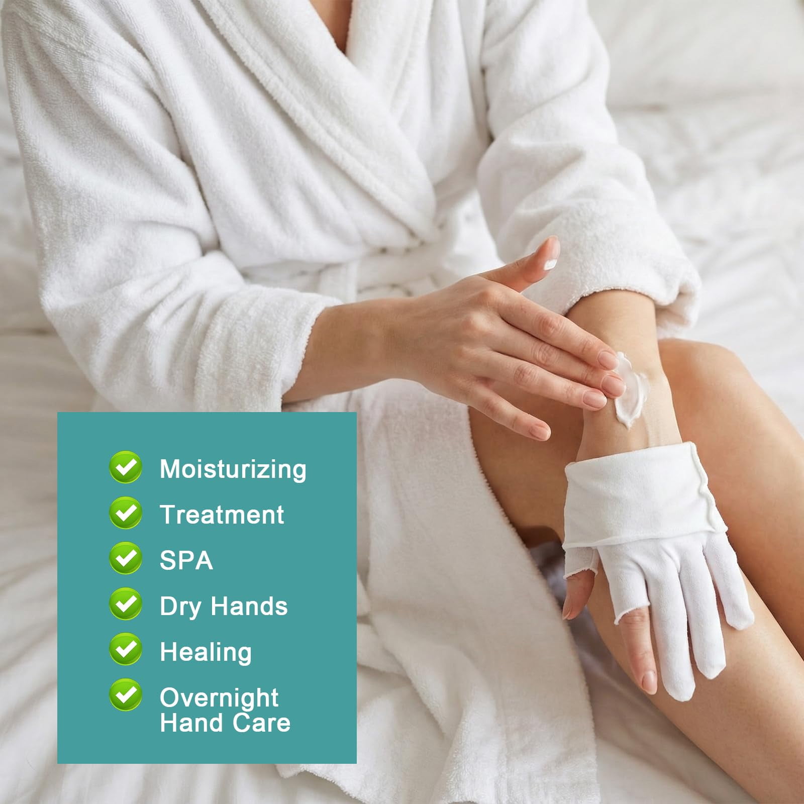 20 Pairs White Cotton Gloves for Dry Hands Eczema Overnight Fingerless Touchscreen Moisturizing Glove, Breathable Hand Moisturizer Spa Gloves for Sleeping, JewelryInspection, Coin Handling