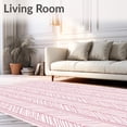thumbnail image 2 of ODIKA 5x7 Machine Washable Non-Slip Area Rug, Chevron Herringbone Textured Zigzag Modern Contemporary High Traffic Rug, Pink, 544563, 2 of 7