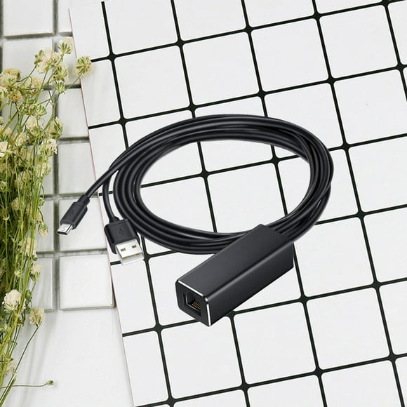 PENIKOKO TV Ethernet Adapter Micro USB to RJ45 10/100Mbps for Fast Stable Network with Black Color plastic and metal