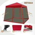 thumbnail image 3 of EAGLE PEAK 10 x 10 ft Slant Leg Pop Up Canopy Tent w/Mosquito Netting(Red), 3 of 6