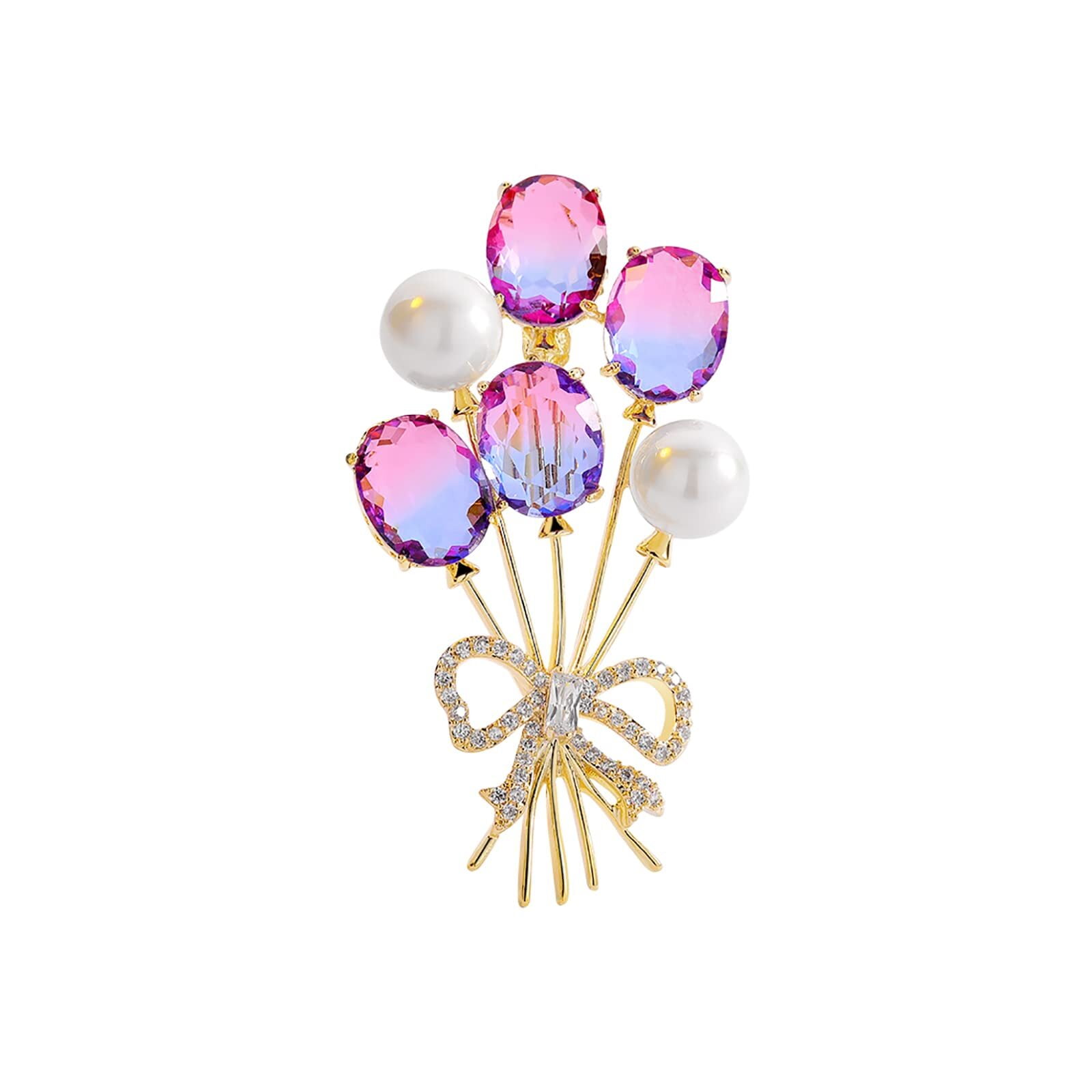 clberni Elegant Pearl Flower Designer Brooch Pins Broches Costume Jewelry for Women Fashion Christmas Gift, Women's, Size: 2.36 x 1.77, Gold