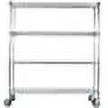 Wire Shelves 4-Shelf Adjustable, Storage Shelving Unit, Metal Shelves for Kitchen Storage Garage, Heavy Duty Organizer Wire Rack, 600 lb. Per Shelf Capacity, Silver(60”L x 18”W x 69”H)