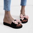 thumbnail image 4 of Nrmvnmi Women's Slippers Open Toe One-Line Bow Over Flat Sandals Floral Summer Comfortable Shoe Pink Mothers Day Gifts, 4 of 9