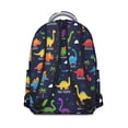 thumbnail image 3 of Dinosaur and Palm Navy Pattern Backpack for School, Cute School Bag with Adjustable Shoulder Straps and Padded Back, 15.3"x11"x7.1", 3 of 5