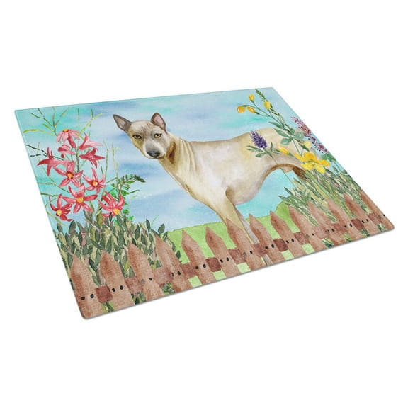 Caroline's Treasures Thai Ridgeback Spring Glass Cutting Board Large