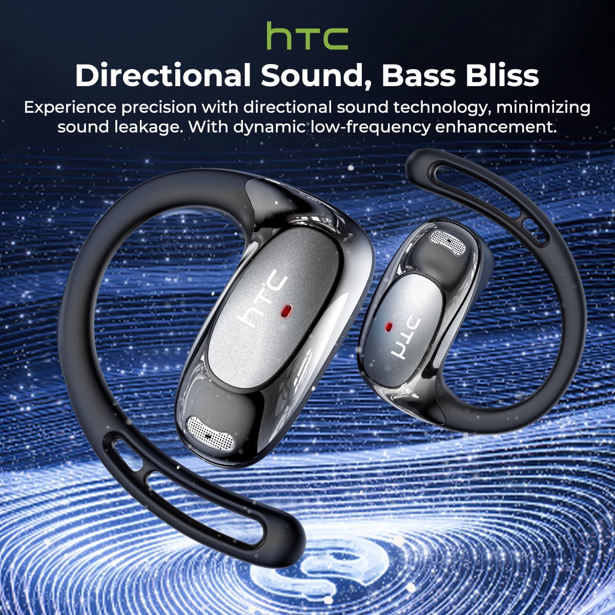 HTC NE35 Earbuds Wireless Earbuds in Real Time for Languages Open Ear Earbud Translator Device with APP Waterproof IPX6