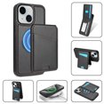 thumbnail image 3 of Compatible With iPhone 14 Plus Magnetic Detachable Wallet Case,PU Leather Back Flip Kickstand,[Compatible With Magsafe],With Card Slots,Shockproof Rugged Phone Case Cover,Black, 3 of 10
