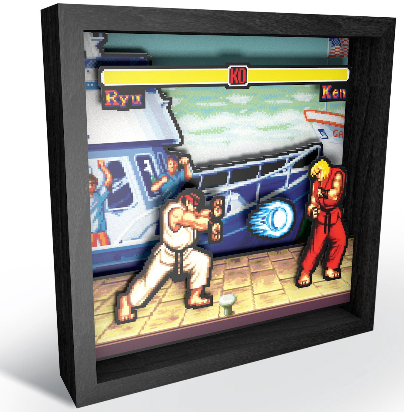 Pixel Frames - Street Fighter: Boat Scene 9"x 9" - Walmart.com