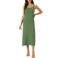 thumbnail image 2 of INSPIRE CHIC Nuisette pour Femme à Bretelles Spaghetti Col Rond Robe de Nuit sous Camisole Pleine m Vert Armée, 2 of 6