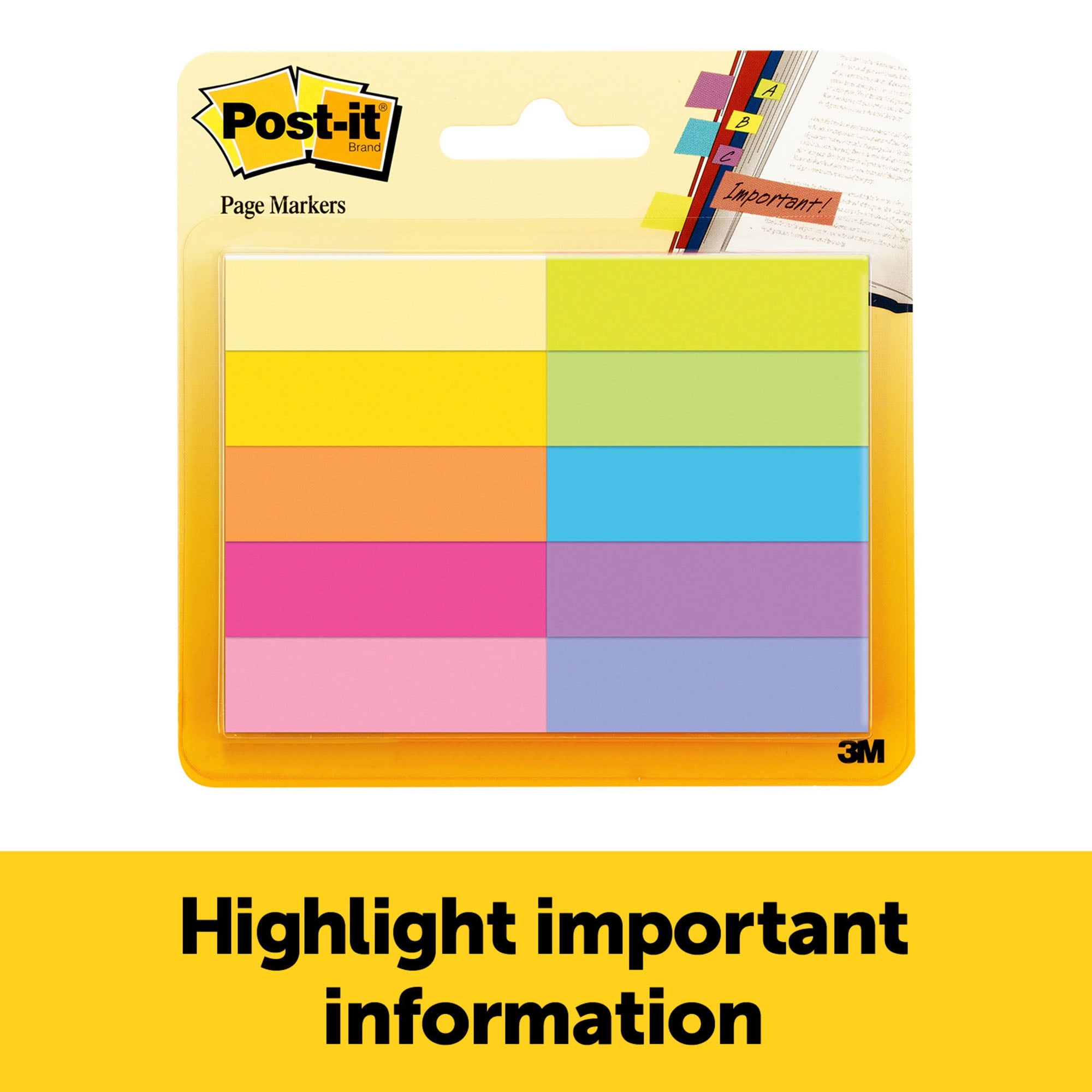 Post-it Page Markers, 50 Sheets/Pad, 10 Pads/Pack, 3 Packs