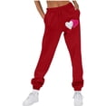 thumbnail image 2 of Ltctricy Womens Valentine's Day Sweatpants Cute Comfy Workout Running Joggers Fall Winter Fashion Fleece Lined Pants, 2 of 7