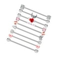 thumbnail image 1 of 9pcs Surgical Stainless Steel Industrial Barbell Body Piercing Jewelry, 1 of 7