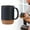 Black, variant on Homesteed Large Ceramic Coffee Mug With Cork Bottom Spill Proof Lid For Coffee Latte Tea Home And Office Use