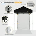 thumbnail image 4 of EAGLE PEAK Straight Leg Outdoor Portable Canopy Tent with One Removable Sunwall 5 x 5 ft, Carry Bag Included, Black, 4 of 11