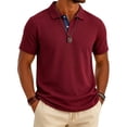 thumbnail image 2 of Garbnen Men's Short Sleeve Polo Shirts Collared V Neck Henley Shirts for Men Loose Fit Casual Office Vacation Breathable Men Golf Shirt M, 2 of 9