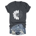 thumbnail image 4 of Plus Size Womens Clothes Womens Floral Tops Short Sleeve, Women's Sunshade Summer T Shirt Plus Size Loose Top Top Girls Short Sleeve Graphic Casual V Neck T Shirt Dark Gray, L, 4 of 4