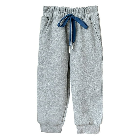 Toddler Girls Sweatpants Gray Sweat Pants Kids Adjustable Drawstring Casual Pants With Pockets Boys Solid Pants Boys Joggers 3-4 Years