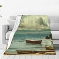 thumbnail image 1 of Balery Serene Coastal Blue Sky Manta de Felpa Suave y Acogedora – Cobija de Franela Aterciopelada para Cama, Lavable y Cálida para Sofá, Mascotas, Transpirable-60"x50", 1 of 7