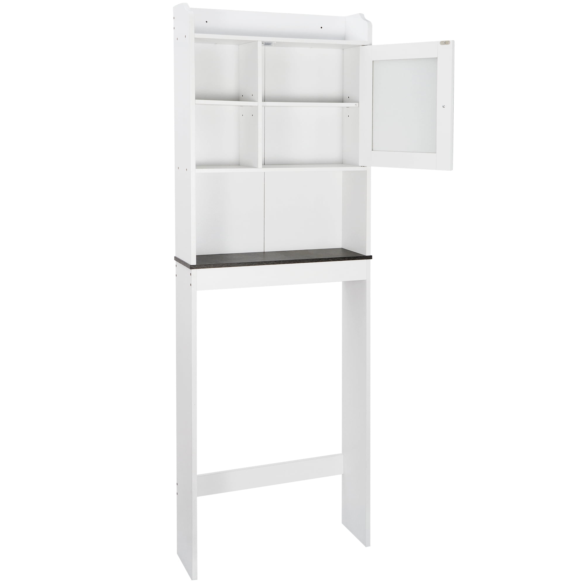 ZENY Over-The-Toilet 68.3"H Bathroom Storage Cabinet Wood Frame 3 Tiers, White
