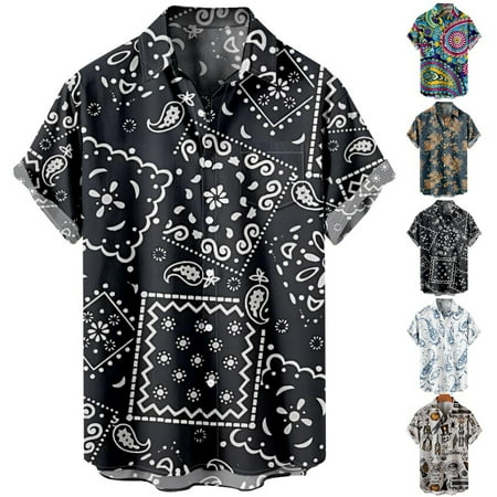 

Youth Adult Short Sleeve Shirt Printed Retro Clothes for Boys 5-14 Years