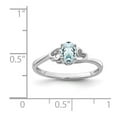 thumbnail image 2 of 925 Sterling Silver Polished Aquamarine Ring Size 10 Ring for Women - .43 cwt, 2 of 2