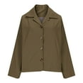 thumbnail image 4 of qucoqpe Womens Cropped Trench Coat Lightweight Button Down Jacket Casual Trendy Outwear Tops, 4 of 5