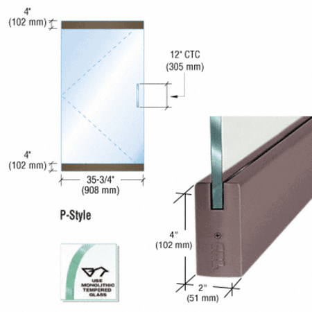 - CRL Dry Glazed Frameless Glass 3'-0