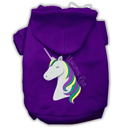 - Unicorns Rock Embroidered Dog Hoodie Purple Xs (8)