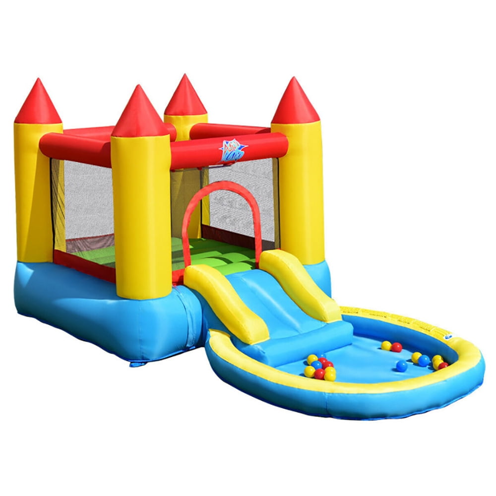 Aimee Lii Kids Inflatable Bounce House Castle with Balls Pool and Bag, Playhouse for Kids Outdoor