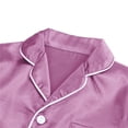 thumbnail image 6 of eczipvz Kids Boys Girls Pajama Sets Silk Satin Button Down Shirt Top and Pants Set Infant Baby Sleepwear Purple 5-6 Years, 6 of 9