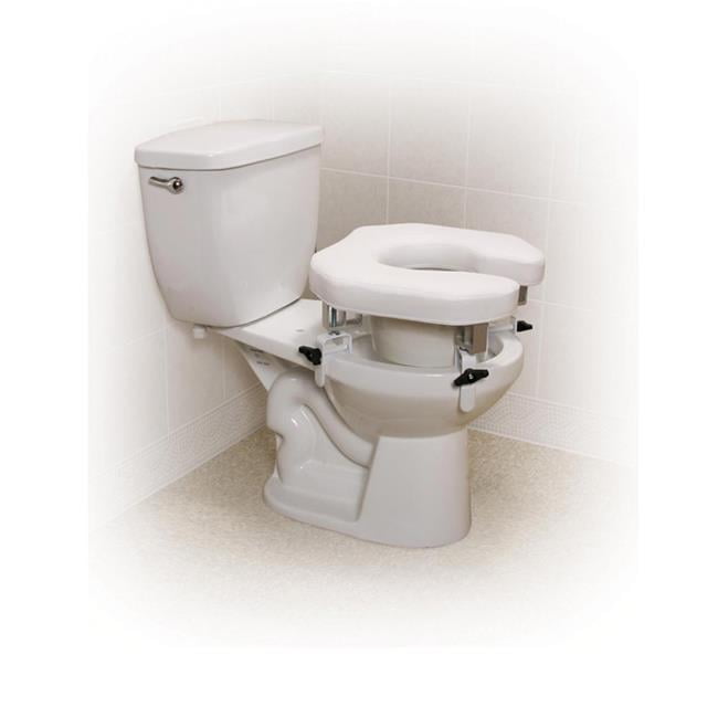 Drive Medical 12030 Open Padded Raised Toilet Seat with Four Locking
