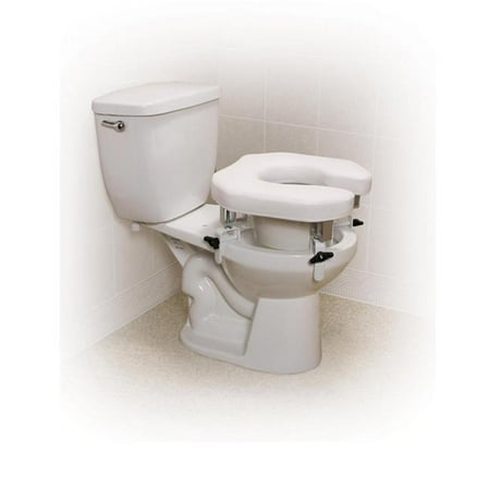 Drive Medical 12030 Open Padded Raised Toilet Seat with Four Locking Brackets