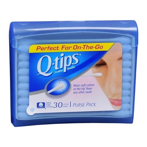4 Pack - Q-Tips Cotton Swabs, Travel Size Purse Pack, 30 Swabs Each