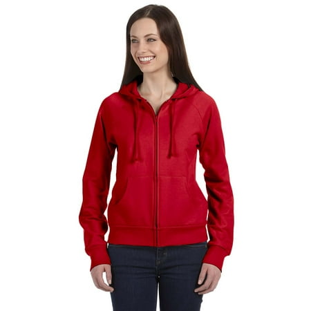 Buffalo Womens Raglan Hoodie - Bella B7007 Hoodie Sweatshirt Women's Junior Fit Full-Zip Raglan