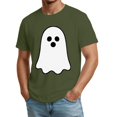 thumbnail image 4 of Mens Halloween Shirts Skeleton Castle Graphic Crew Neck Fall Costumes Spider Print Short Sleeve Cute Spooky T-Shirt L, 4 of 5