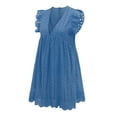 thumbnail image 4 of Ketyyh-chn99 Robe Maxi Grande Taille Robe Maxi Robe Droite Unie pour Vacances Robe de Plage à Enfiler Bleu Foncé,L, 4 of 4