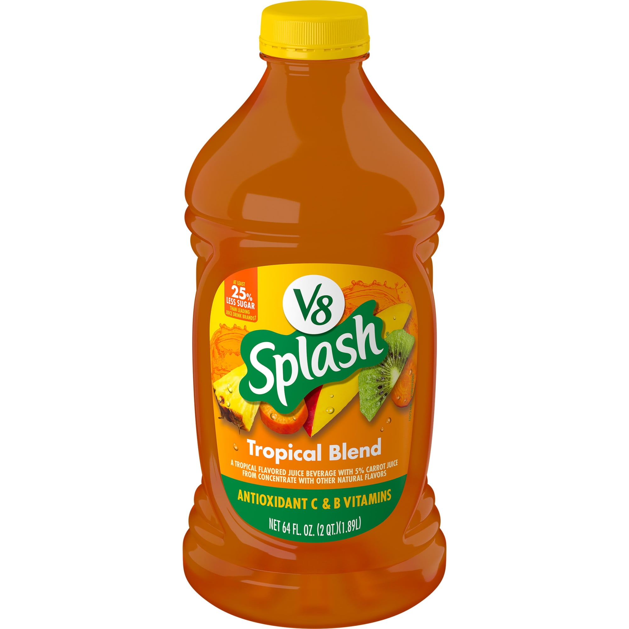 V8 Splash Tropical Fruit Blend Juice Beverage, 64 FL OZ Bottle