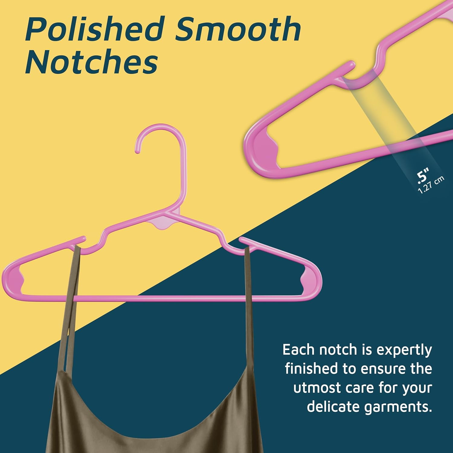 Lifemaster Plastic Kids Clothes Hangers – Children Clothes Hanger with Shoulder Notch, 11.6 Inch Space-Saving Closet Organizer for Baby, Toddler, and Kids Clothing, Hold Up to 5 lbs, Pack of 30, Pink