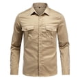 thumbnail image 6 of AZoiNM Men's Relaxed Fit Long Sleeve Button Down Casual Shirt Solid Color Wrinkle-Free Shirt with Chest Pockets, 6 of 8