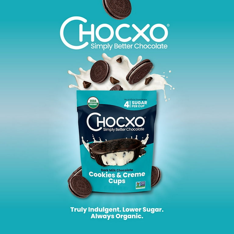 Chocxo Dark Milk Chocolate Cookies & Creme Cups, Individually