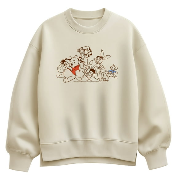 Disney - Pooh And Friends - Ladies Oversized Fleece Crew Sweatshirt