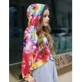 thumbnail image 3 of Oudiya Hoodies for Teen Girls Twist Front Tie Dye Hooded Sweatshirt Casual Long Sleeve Tops Clothes for 5-13 Years, 3 of 6