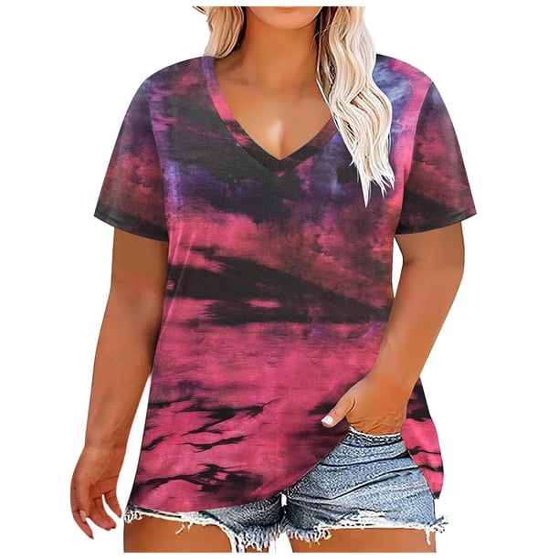 Camisetas de Manga Corta para Mujeres, Camiseta de Cuello Redondo con Impresión Casual Top Hecha de Poliéster Cómodo para Todo el Uso Diario de Temporada, Camisetas para Mujeres Casual