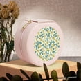 thumbnail image 6 of Fuzoiu Lilies Flowers Print Portable Jewelry Box,Round Mini Leather Travel Jewelry Case,Small Travel Jewelry Organizer,Jewelry Holder for Ring Necklace Earring for Women Girls-Pink, 6 of 7