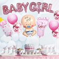 thumbnail image 3 of Niña - Decoración rosa para baby shower con exhibición de género con globo de niña / pancarta de globo de niña / globo de confeti / es un globo de niña / biberón, globo de helio para pies / cinta, 3 of 5