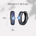 thumbnail image 5 of Black Celtic Hoop Earrings Sterling Silver Blue Viking Hoop Huggie Earrings Viking Jewelry Gift for Men, 5 of 6
