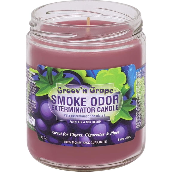 Smoke Odor Exterminator 13oz jar candle, Groov'n Grape LIMITED EDITION