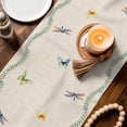 thumbnail image 3 of Colorful Floral Table Runner - 60 Inch Long Farmhouse Country Dragonfly Butterfly Flower Cotton and Linen Blended Dress Scarves Farmhouse Table Runner for Kitchen Dining, Coffee Table, 13" x 60", 3 of 8