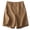 Brick Red, variant on Joernso Women Summer Shorts Pocket Breathable Solid Color Straight Knee Length Daily Wear Loose High Waist Wide Leg Lady Shorts Female Clothes