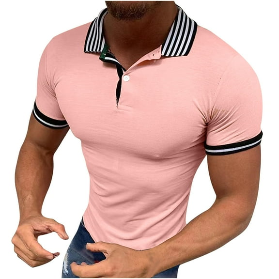 WREESH Men's Henley Shirt with Lapel Button & Short Sleeve - Lightweight Stretch Casual T-Shirt for Summer, Beach, Sports, Daily Outfits